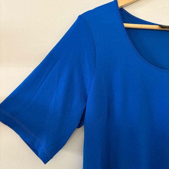 Bob Mackie Wearable Art Royal Blue Top, Womens L, Career Blouse Soft Comfycore - Picture 7 of 9